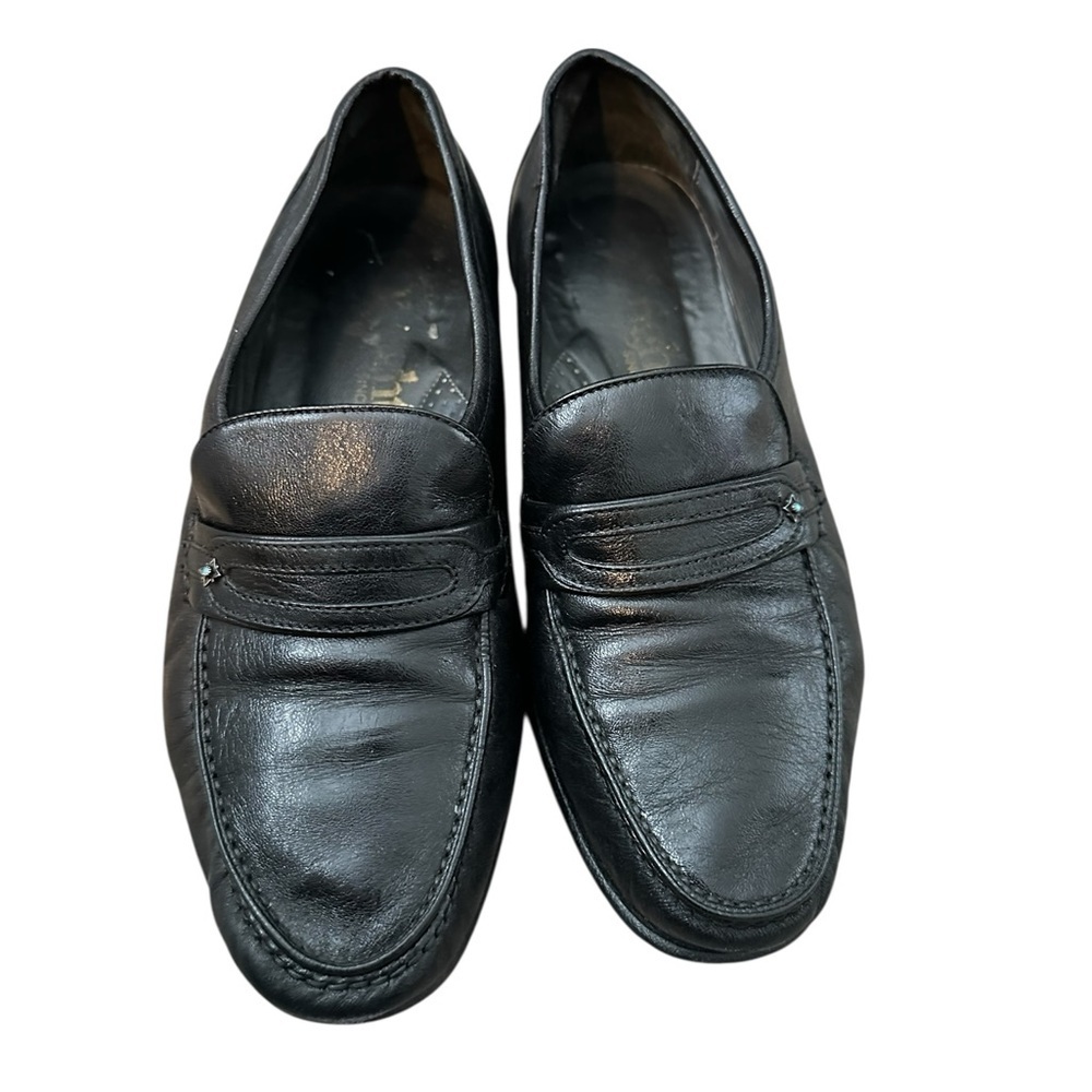 Wright Vintage Italian Leather Grandpa loafer Black sz - Picture 2 of 8
